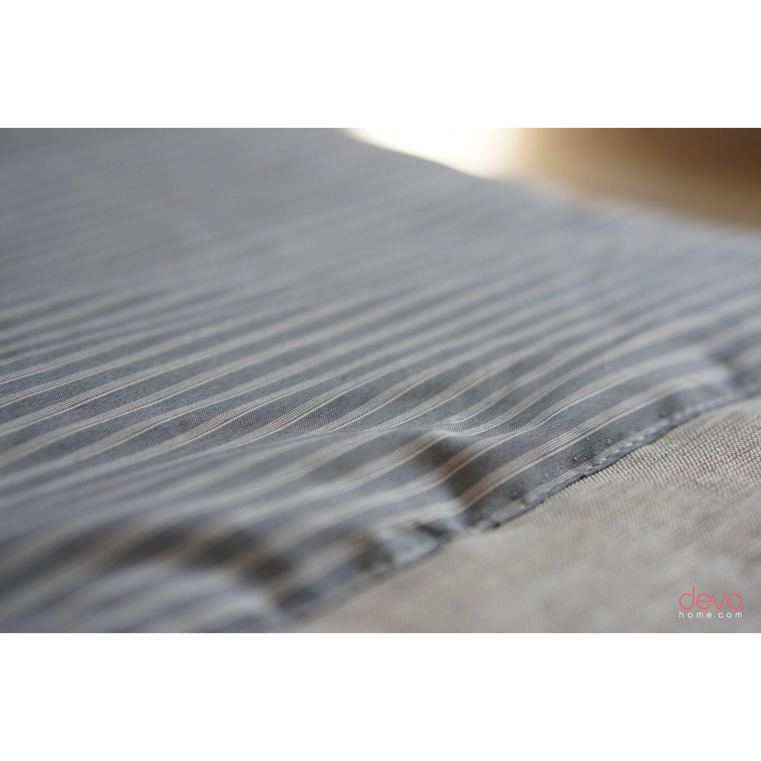 Hemp linen comforter/bedspread grey stripe 215х260