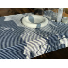 Tablecloth in blue and white stripes 140x200